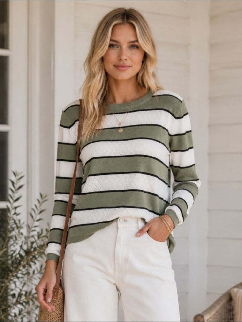 ULTRA SOFT LIGHTWEIGHT GIADA POINTELLE SWEATER SIZE LARGE LIKE NEW!